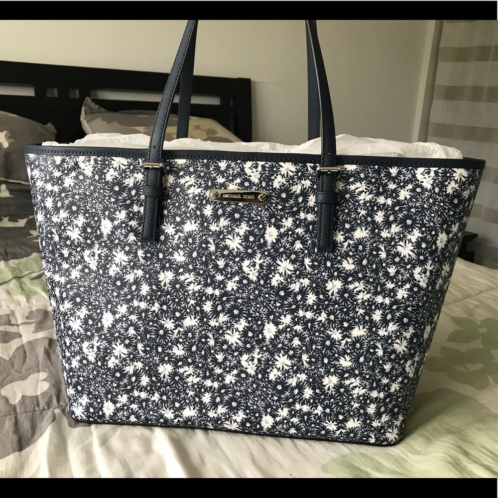 Michael Kors Navy Floral Tote